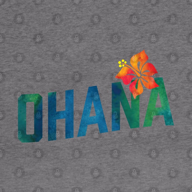 Ohana - Visit Hawaii Hibiscus Floral Watercolor by TGKelly